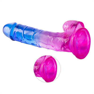 Venta caliente de gran tamaño plástico barato y colorido consolador TPE realista enorme pene artificial para mujeres juguete sexual pene para mujer