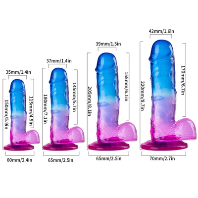 Venta caliente de gran tamaño plástico barato y colorido consolador TPE realista enorme pene artificial para mujeres juguete sexual pene para mujer