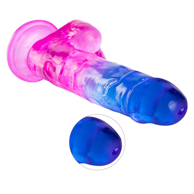 Venta caliente de gran tamaño plástico barato y colorido consolador TPE realista enorme pene artificial para mujeres juguete sexual pene para mujer