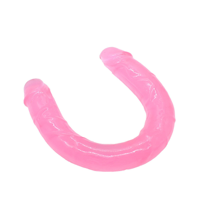 Dildo médico TPE Dildo en forma de U Penis de doble cabeza para masturbación femenina