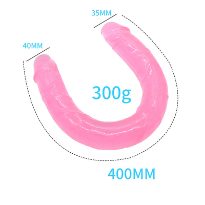 Dildo médico TPE Dildo en forma de U Penis de doble cabeza para masturbación femenina