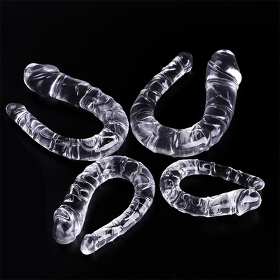Dildo médico TPE Dildo en forma de U Penis de doble cabeza para masturbación femenina