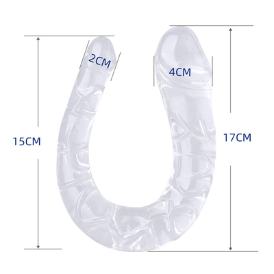 Dildo médico TPE Dildo en forma de U Penis de doble cabeza para masturbación femenina