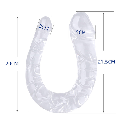 Dildo médico TPE Dildo en forma de U Penis de doble cabeza para masturbación femenina