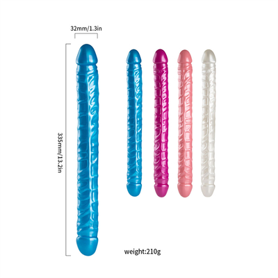 Jellies-realista doble Dong Adultos Dildo juguetes sexuales para lesbianas resistente al agua Flexible Dildo para mujeres vaginal G-punto y un
