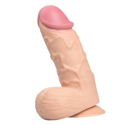 Dibujo de silicona grande suave Realista vaso de succión masculino pene artificial para mujer