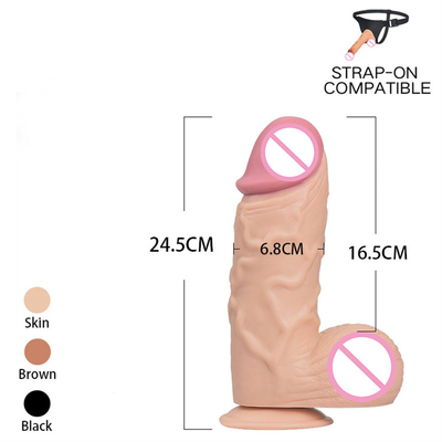 Dibujo de silicona grande suave Realista vaso de succión masculino pene artificial para mujer