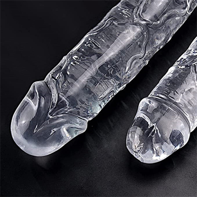 Dildo realista con jalea para principiantes, Dildos de punto G de cristal de 7 pulgadas, pene flexible con vaso de succión para manos libres Pl
