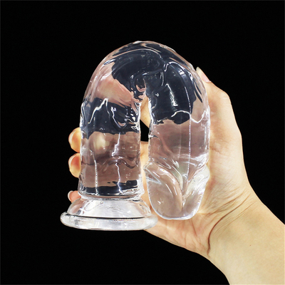 Dildo realista con jalea para principiantes, Dildos de punto G de cristal de 7 pulgadas, pene flexible con vaso de succión para manos libres Pl