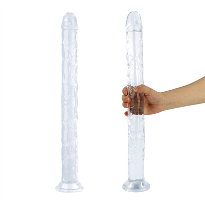 Dildo realista con jalea para principiantes, Dildos de punto G de cristal de 7 pulgadas, pene flexible con vaso de succión para manos libres Pl