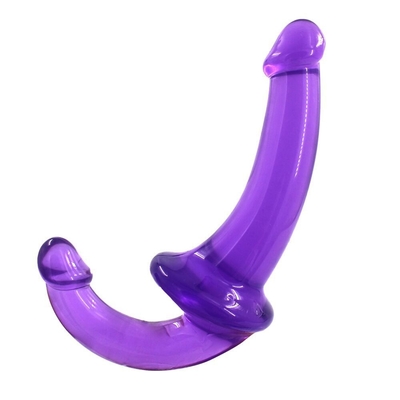 Erótico de doble extremo de alta transparencia TPE Penis Strapon Penis Lesbiana juguetes sexuales sin correa