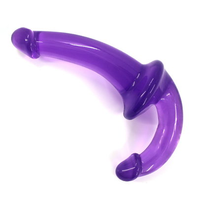 Erótico de doble extremo de alta transparencia TPE Penis Strapon Penis Lesbiana juguetes sexuales sin correa