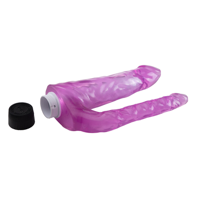 Nueva llegada juguetes sexuales femeninos vibrando doble consolador TPE vibrador en promoción