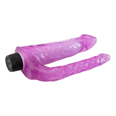 Nueva llegada juguetes sexuales femeninos vibrando doble consolador TPE vibrador en promoción