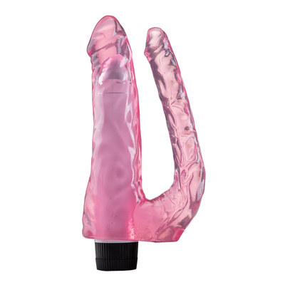 Nueva llegada juguetes sexuales femeninos vibrando doble consolador TPE vibrador en promoción