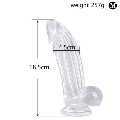 Dildos realistas Dildos claros con copa de succión juguete sexual libre de manos jalea Dildos de material seguro para el cuerpo y juguetes sexuales para adultos para W