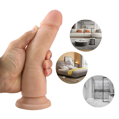 Tienda de sexo para adultos mayorista mujer silicona suave dildo realista masturbador femenino juguete de pene para mujer