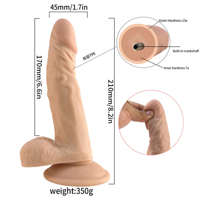 7 pulgadas suave de doble capa de silicona médica super realista para mujeres pequeño pene artificial