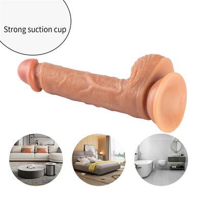 Sentimiento de la piel realista dildo material suave enorme pene grande con copa de succión juguetes sexuales para mujer masturbación femenina