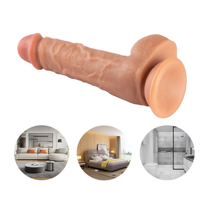 Medico PVC realista Dildo suave con vaso de succión Gran pene grande para mujeres Ciber piel vaso de succión pene