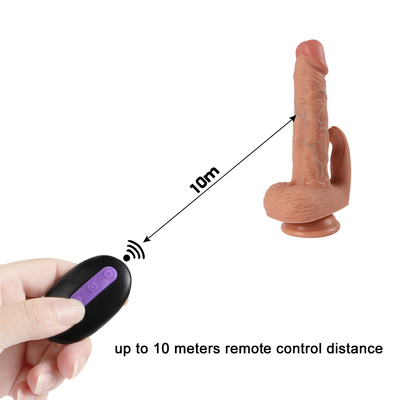 Vibración de control remoto Gran tamaño Pene artificial calentado y vibrador Adultos juguete sexual lesbiana mujer consolador