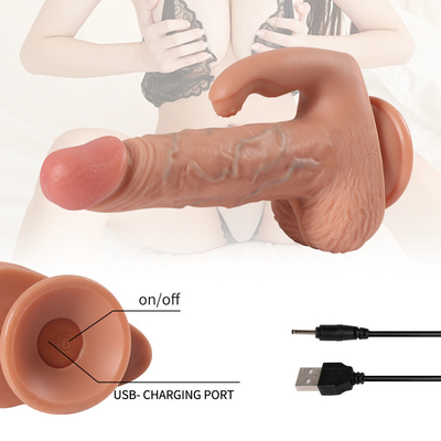 Vibración de control remoto Gran tamaño Pene artificial calentado y vibrador Adultos juguete sexual lesbiana mujer consolador