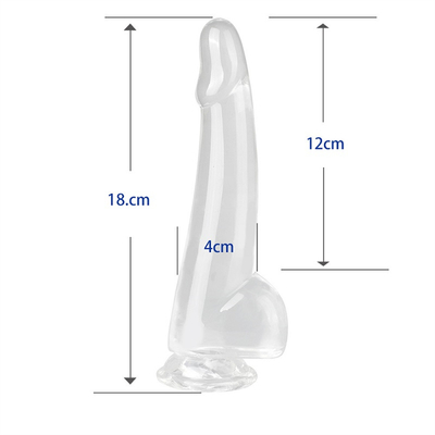 Dildos transparentes de 8,6 pulgadas con pequeños glans grandes y gruesos Dildos con vaso de succión Flexibilidad Penis con gelatina