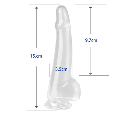 Dildos transparentes de 8,6 pulgadas con pequeños glans grandes y gruesos Dildos con vaso de succión Flexibilidad Penis con gelatina