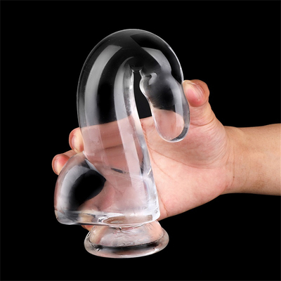 Dildos transparentes de 8,6 pulgadas con pequeños glans grandes y gruesos Dildos con vaso de succión Flexibilidad Penis con gelatina