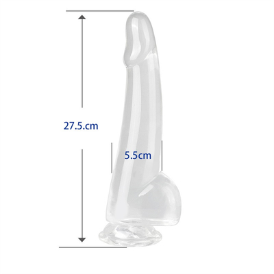 Dildos transparentes de 8,6 pulgadas con pequeños glans grandes y gruesos Dildos con vaso de succión Flexibilidad Penis con gelatina