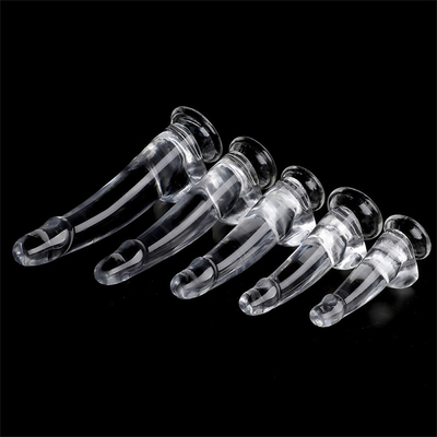 Dildos transparentes de 8,6 pulgadas con pequeños glans grandes y gruesos Dildos con vaso de succión Flexibilidad Penis con gelatina