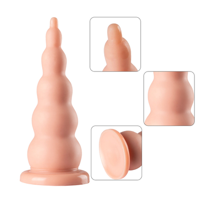 Plug de trasero de PVC con vaso de succión Prostata Gay Masajista Mujeres Masturbación Perlas suaves para juguete sexual anal