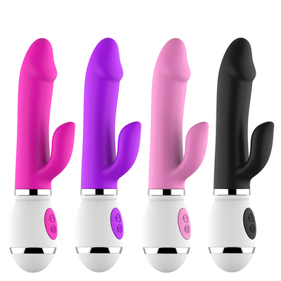 Por mayor USB recarga 12 velocidad masaje consolador para mujeres orgasmo masturbación doble vibrador
