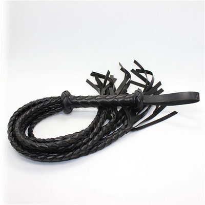 Bdsm Tejido Pu Cuero Led Lata Múltiple Negro Y Rojo Trenzado cuerda Caballo Lata Sexo Popular Sm Bdsm Fetichismo Esclavo