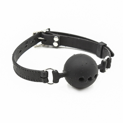 Boquilla de bola de silicona, Boquilla de boca transpirable con cinturón de silicona para juegos para adultos