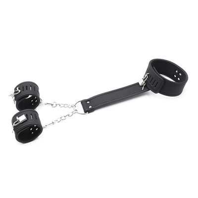 BDSM Bondage Esposas de cuero Conjunto de restricción ajustable Esposas de tobillo Esposas Juegos de pareja Productos sexuales