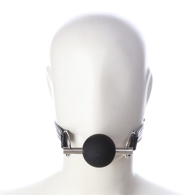 Adultos SM Bondage Gear Boca de bolas con cerradura de cuero de PU Fetish Juguetes de contención de pareja