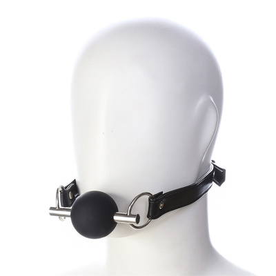 Adultos SM Bondage Gear Boca de bolas con cerradura de cuero de PU Fetish Juguetes de contención de pareja