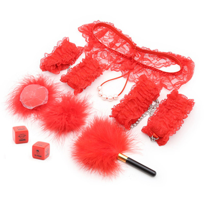 6 Pcs Entrenamiento de liberación SM Productos de encaje Esposas Calcetín Calcetín Pechuga Pegatina Sexo Juegos de esclavitud femenina Retenciones Bsdm