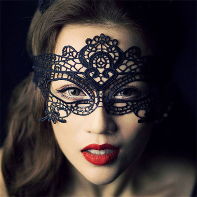 Máscara de ojos de encaje hueco Bar Night Show Prop Mascarada Balón Negro Máscara de encaje sexy