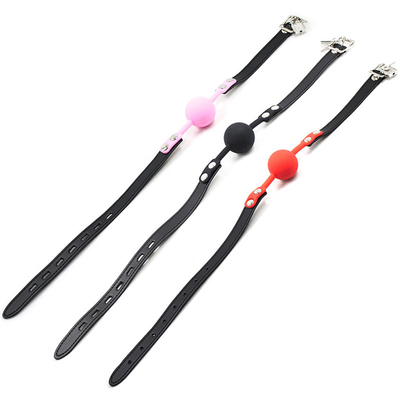 Juguetes de cerradura Juegos para adultos Fetiche Boca de silicona Boca de boquilla Pu Cuero de esclavitud Restos Rosa Rojo Negro Color
