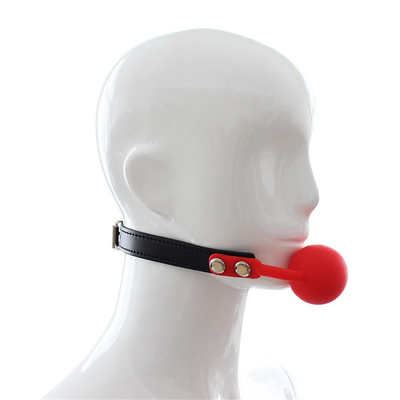 Juguetes de cerradura Juegos para adultos Fetiche Boca de silicona Boca de boquilla Pu Cuero de esclavitud Restos Rosa Rojo Negro Color