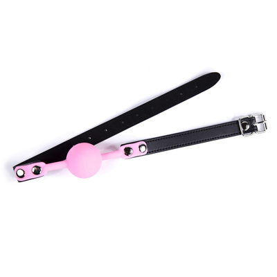 Juguetes de cerradura Juegos para adultos Fetiche Boca de silicona Boca de boquilla Pu Cuero de esclavitud Restos Rosa Rojo Negro Color