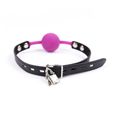 Juguetes de cerradura Juegos para adultos Fetiche Boca de silicona Boca de boquilla Pu Cuero de esclavitud Restos Rosa Rojo Negro Color
