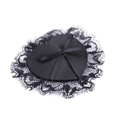 Parche de cuero de encaje Negro PU Sexy Cubierta de pezones Pastis de pecho Salud sexual Bowknot SM Cubierta de pezones