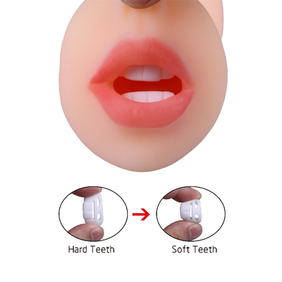 Productos para adultos Hombre Duro doble boca Lengua Dientes Yin Sexo doble cabeza Máquina de sexo oral Máquina de masturbación de tazas de avión