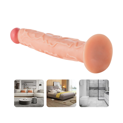 Consolador grande del PVC de la ventosa del sexo del consolador de la sensación real enorme masculina de la piel para las mujeres