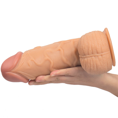 Dibujo de silicona grande suave Realista vaso de succión masculino pene artificial para mujer