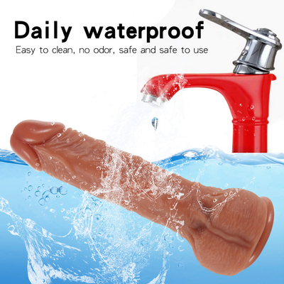 10 modos 9.6" que empujan el vibrador del consolador, consoladores vibrantes realistas teledirigidos