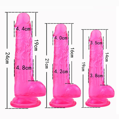 Palillos transparentes del falo de Crystal Realistic Dildo Sex Toy para las mujeres